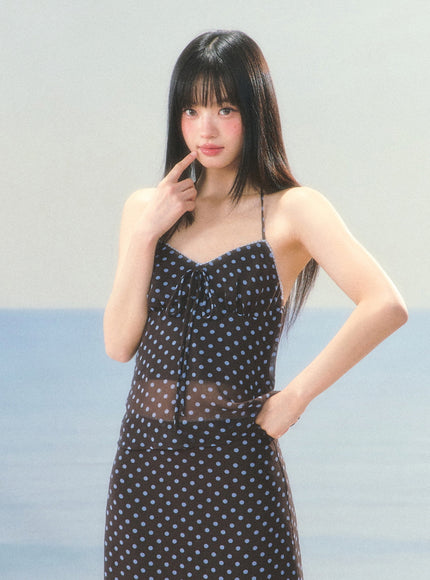 Polka Dot Sheer Top & Skirt Set