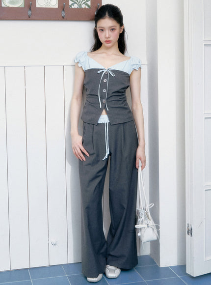 Lace Trim Two-Piece Lounge Set