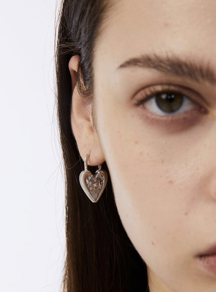 Lock Heart Hoop Earrings