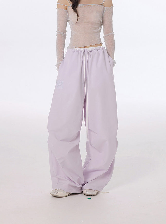 Drawstring Wide Leg Pants