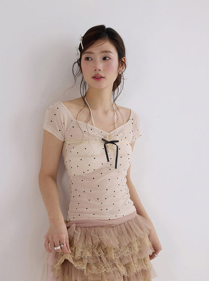 Ribbon Polka Dot T-Shirt