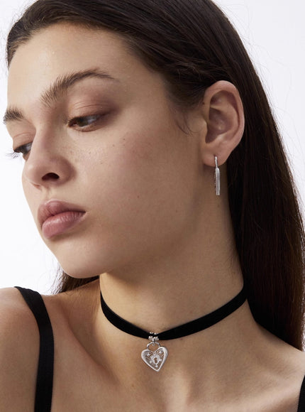 Lock Heart Velvet Choker