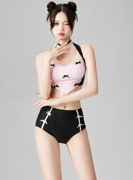 Heart-Shaped Halter Bikini Set