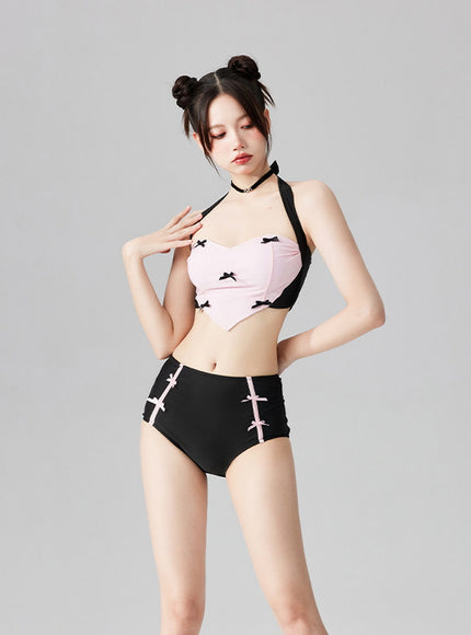 Heart-Shaped Halter Bikini Set