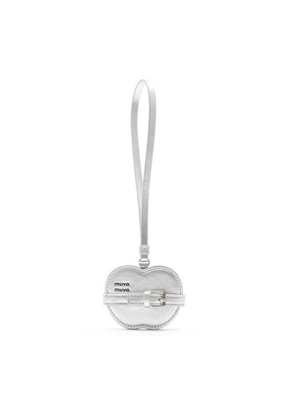 Glossy Buckle Heart Bag Charm