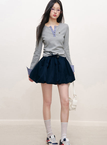 Voluminous Drawstring Bubble Skirt