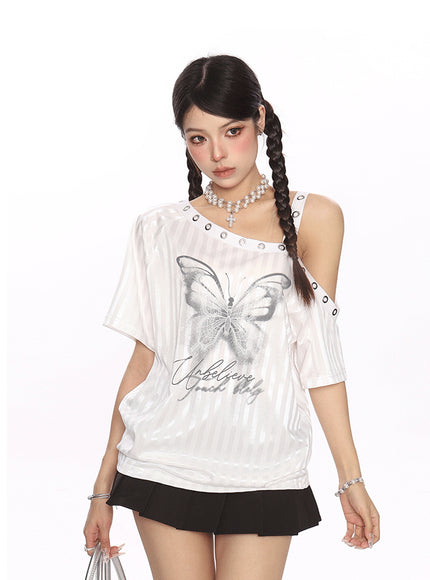 Stud Strap Off-Shoulder Top