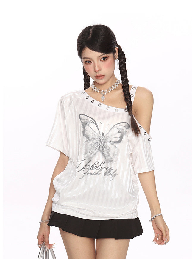 Stud Strap Off-Shoulder Top