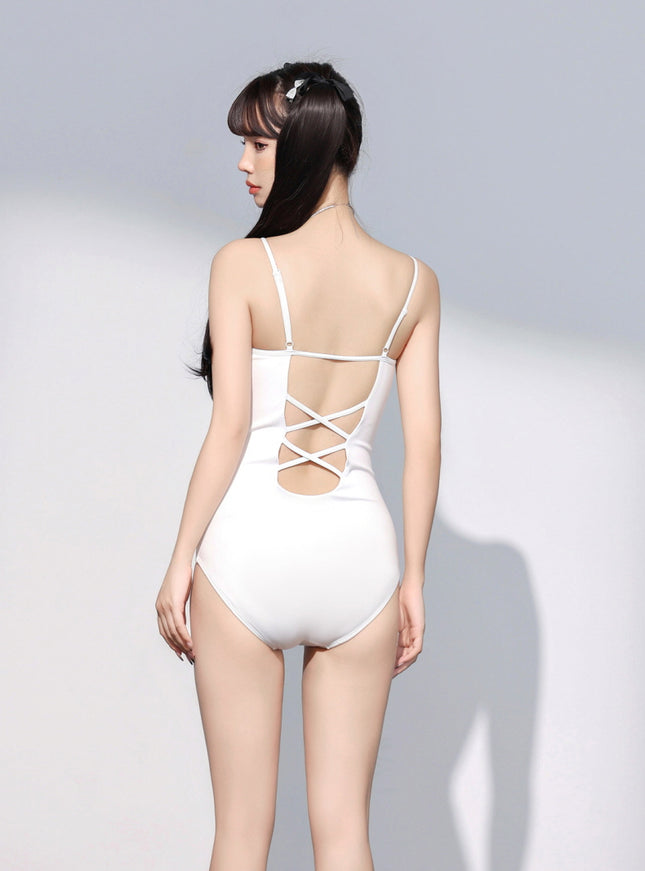 Lace-Up Back Sculpted Swimsuit