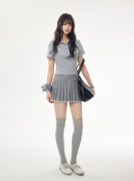 Preppy Knit Pleated Dress
