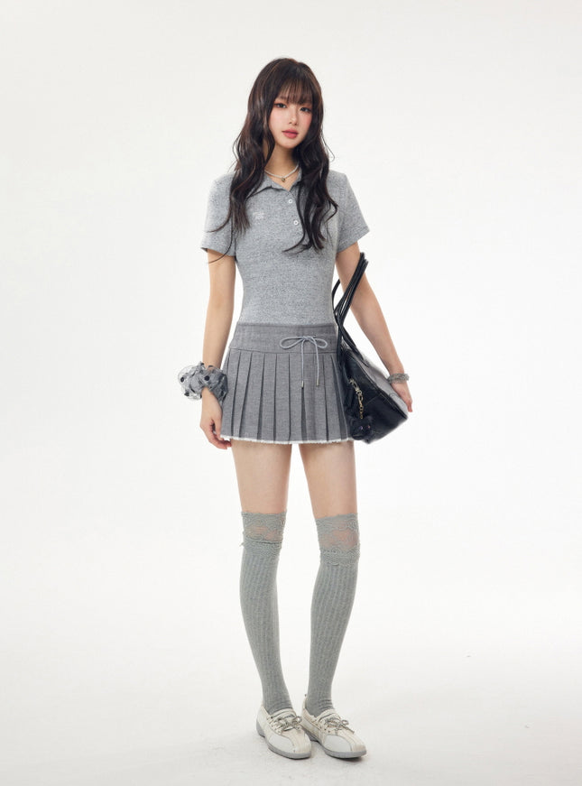 Preppy Knit Pleated Dress