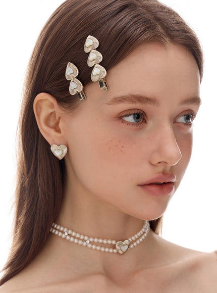 Lueur Heart Double Pearl Choker