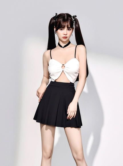 Color Block Cut-Out One-Piece Swimsuit