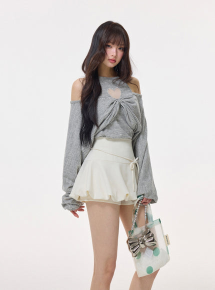 Twist-Front Cutout Knit Top