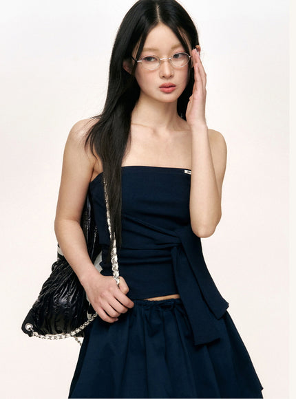 Tie-Wrap Strapless Top