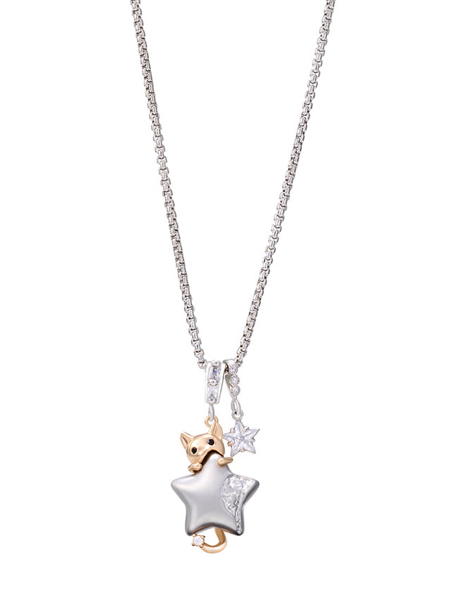 Moonlight Cat Charm Necklace