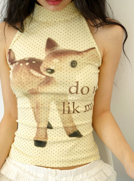 Fawn Print Halter Top