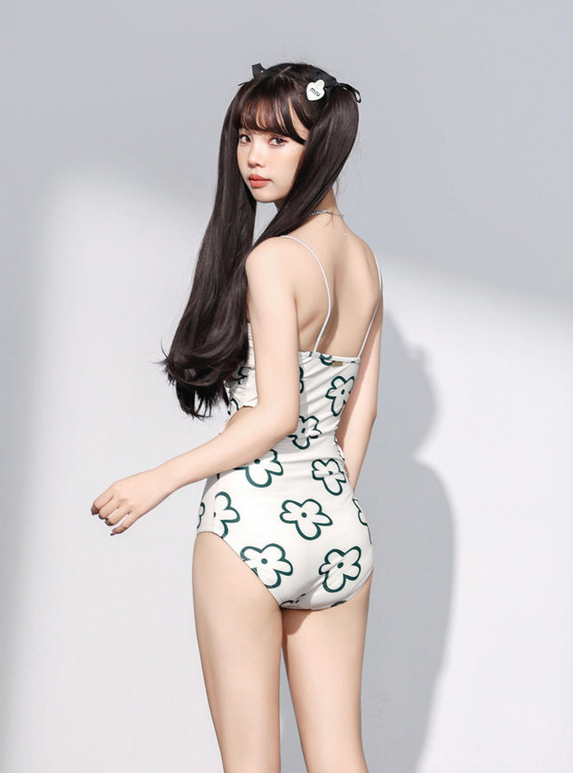 Floral Cut-Out Strap One-Piece Swimsuit