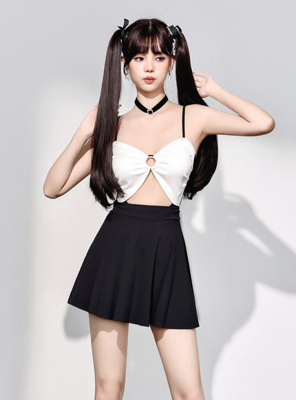 Color Block Cut-Out One-Piece Swimsuit