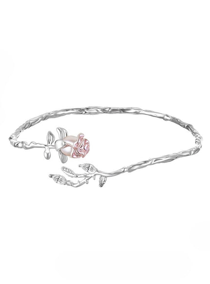 Rose Pearl Branch Bangle Bracelet