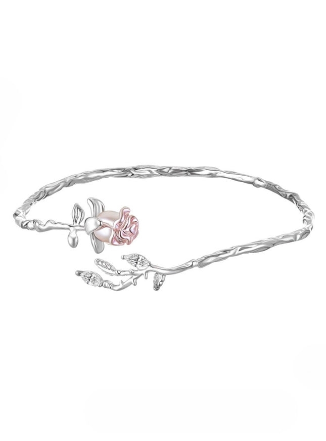 Rose Pearl Branch Bangle Bracelet