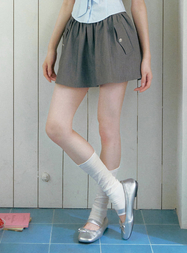 Pleated Pocket Mini Skirt