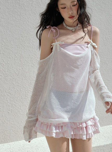 Bow Strap Knit Cami Top