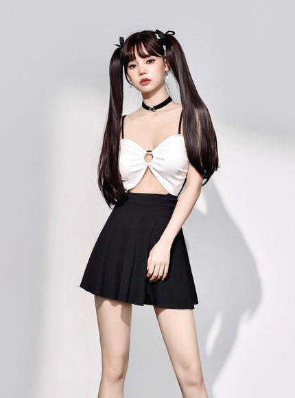Color Block Cut-Out One-Piece Swimsuit