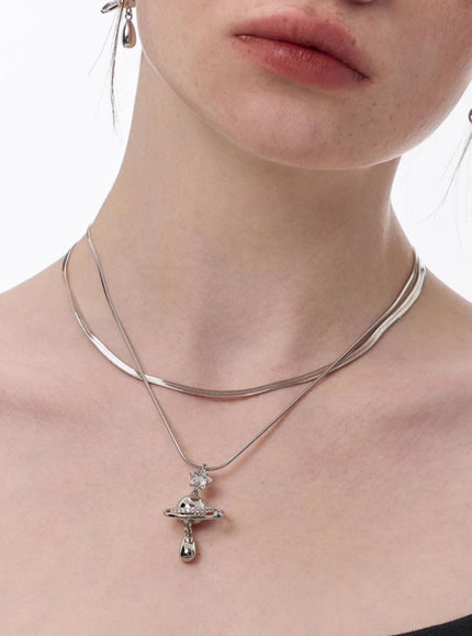 Nova Orbit Double Chain Necklace