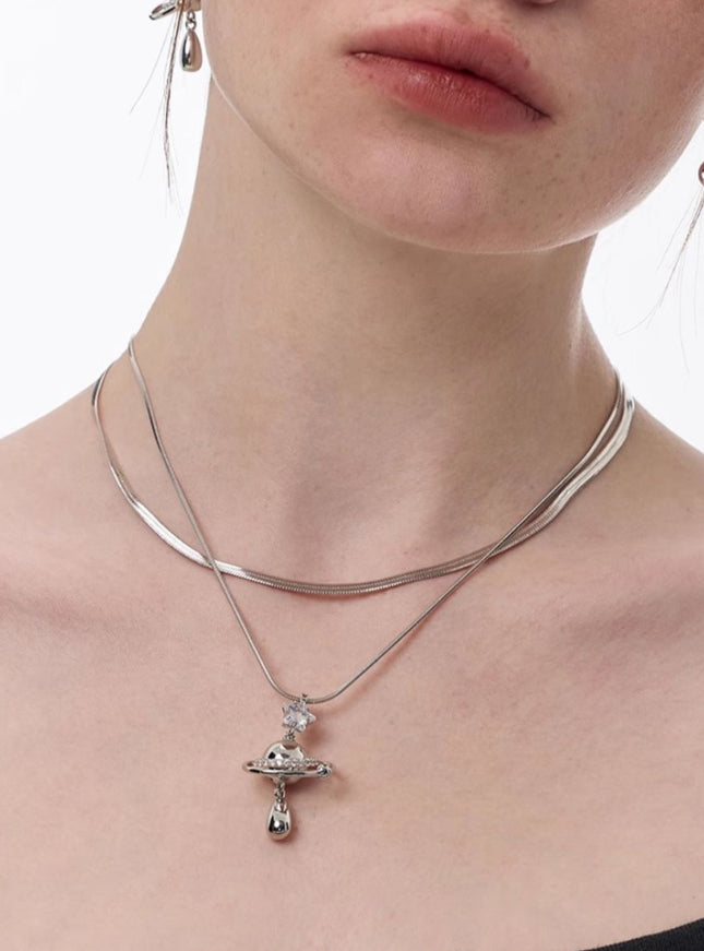 Nova Orbit Double Chain Necklace