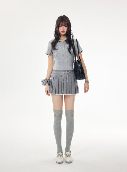 Preppy Knit Pleated Dress
