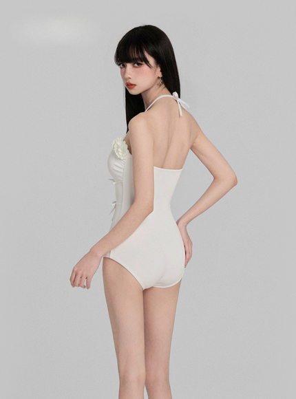Ruffle Trim Mesh Swimsuit