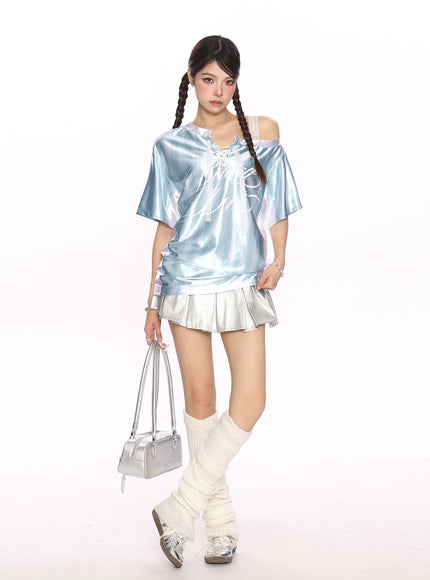 Metallic Off-Shoulder Top
