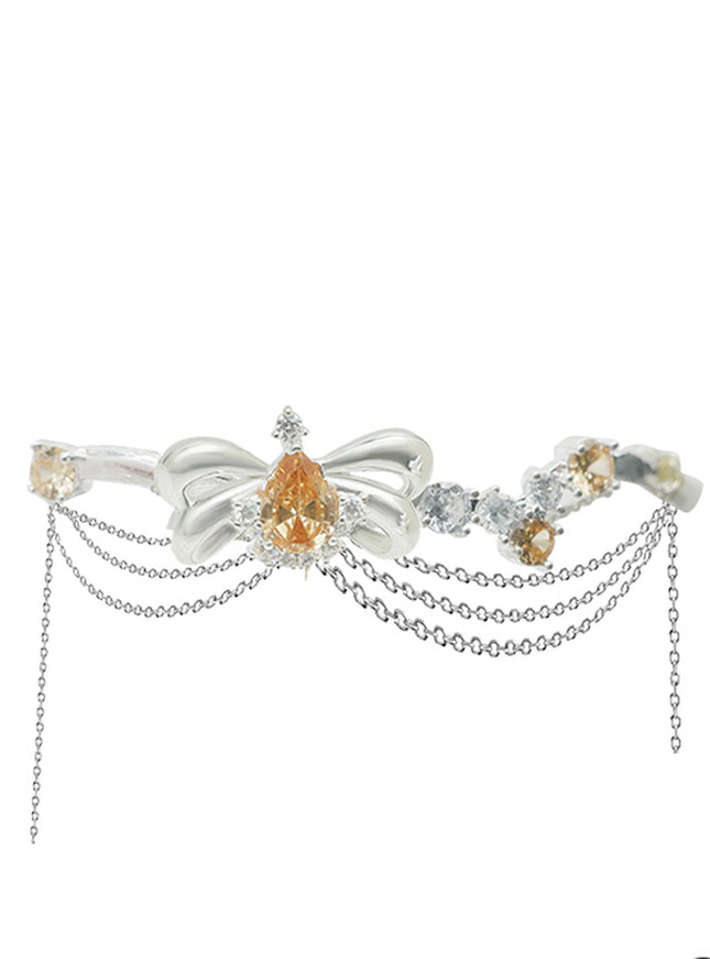 Amber Bow Chain Arm Cuff