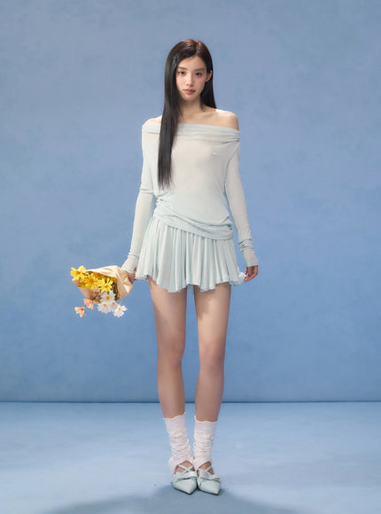 Flowy Pleated Mini Skirt