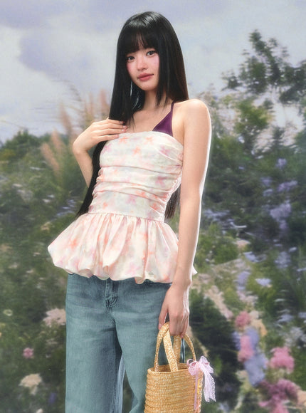Floral Peplum Camisole Top
