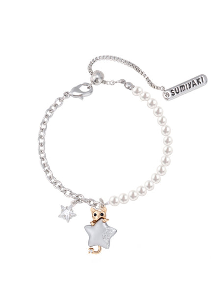 Moonlight Cat Pearl Bracelet