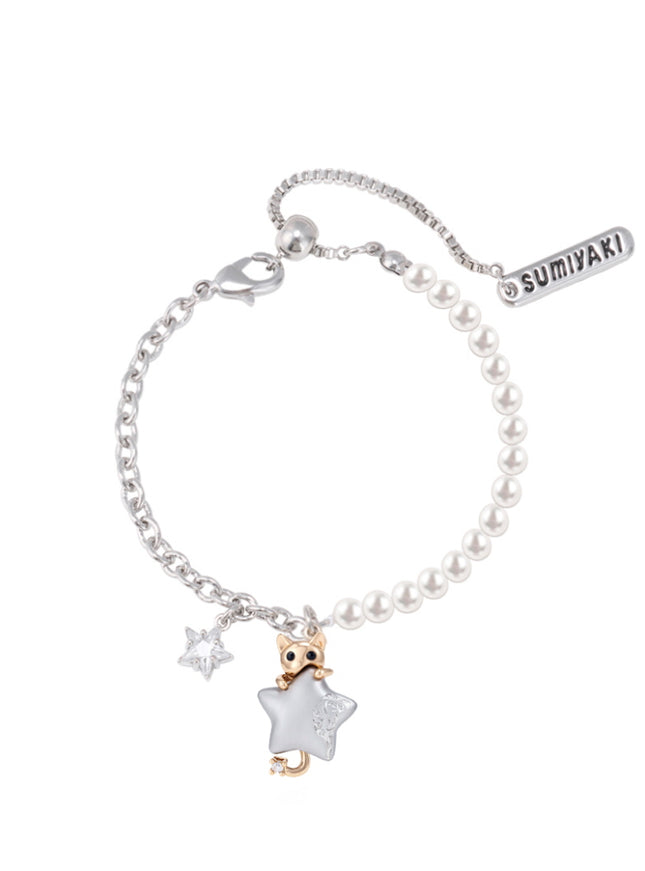 Moonlight Cat Pearl Bracelet