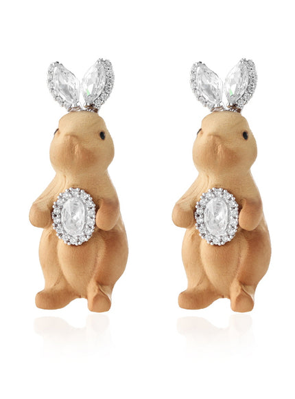 Crystal Bunny Drop Earrings