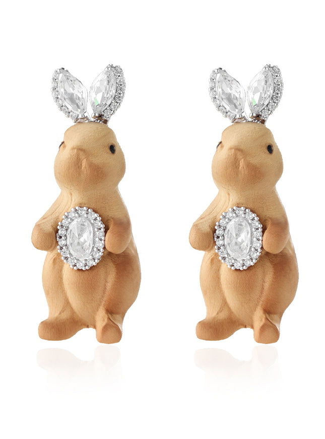 Crystal Bunny Drop Earrings