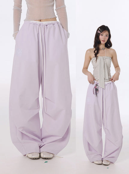 Drawstring Wide Leg Pants