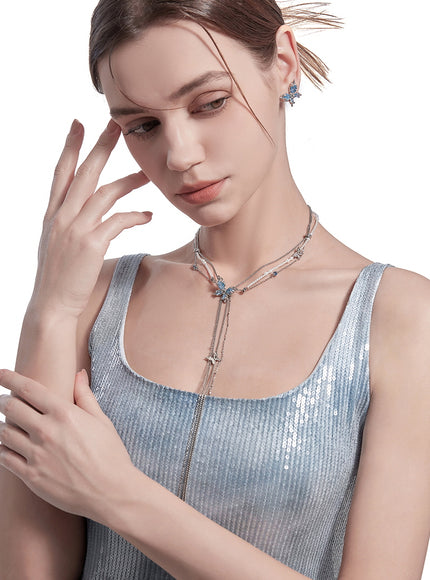 Twilight Wing Lariat Necklace