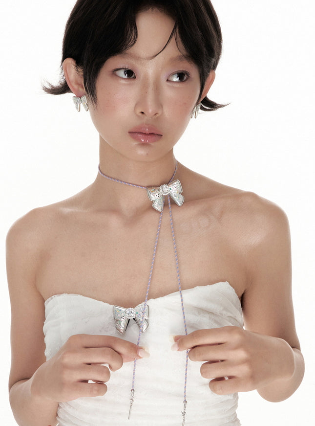 Lucky Ribbon Kitty Bolo Necklace