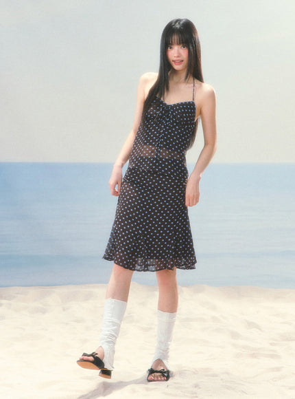 Polka Dot Sheer Top & Skirt Set