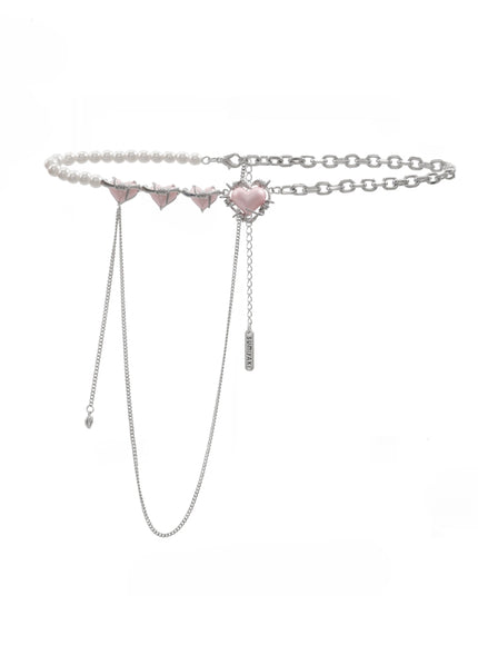 Barbed Heart Layered Pearl Necklace