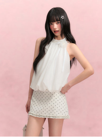 Soft Drape Halter Blouse