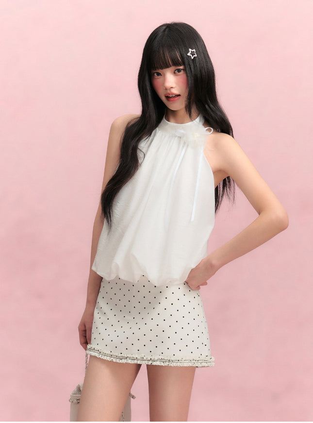 Soft Drape Halter Blouse