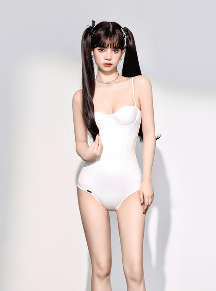 Lace-Up Back Sculpted Swimsuit