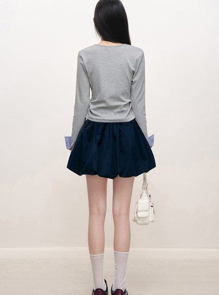 Voluminous Drawstring Bubble Skirt