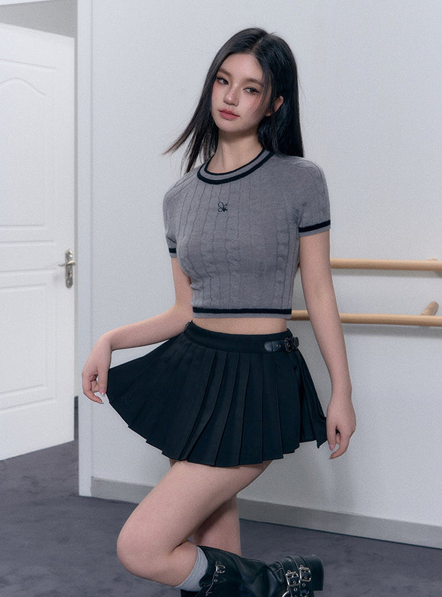 Classic Pleated Mini Skirt